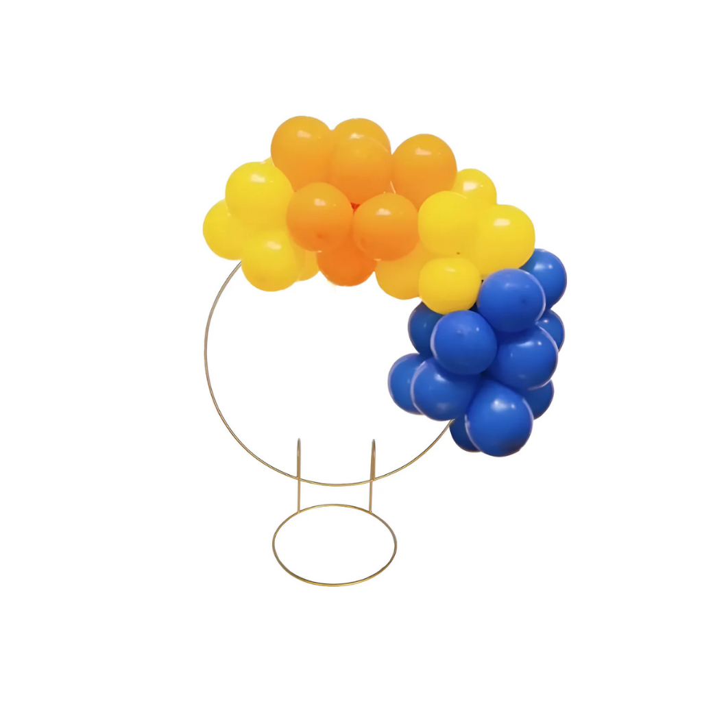 Arco De Mesa Pé Redondo Dourado Festa Bexiga Mini