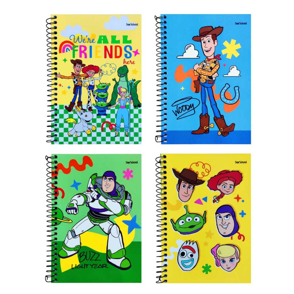 caderno toy story 80 folhas capa dura espiral jand