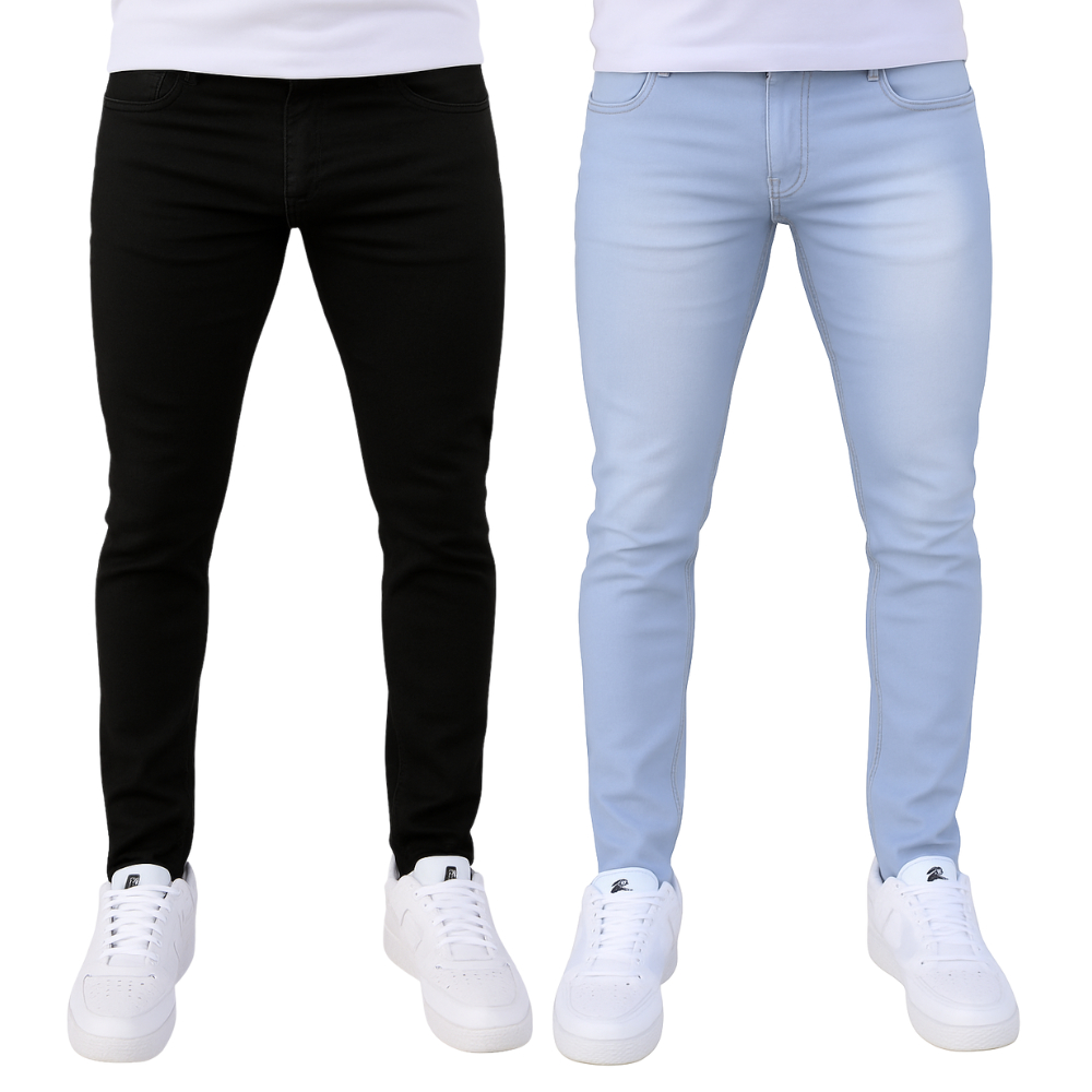 Kit C/2 Calça Jeans Masculina Skinny Com Elastano
