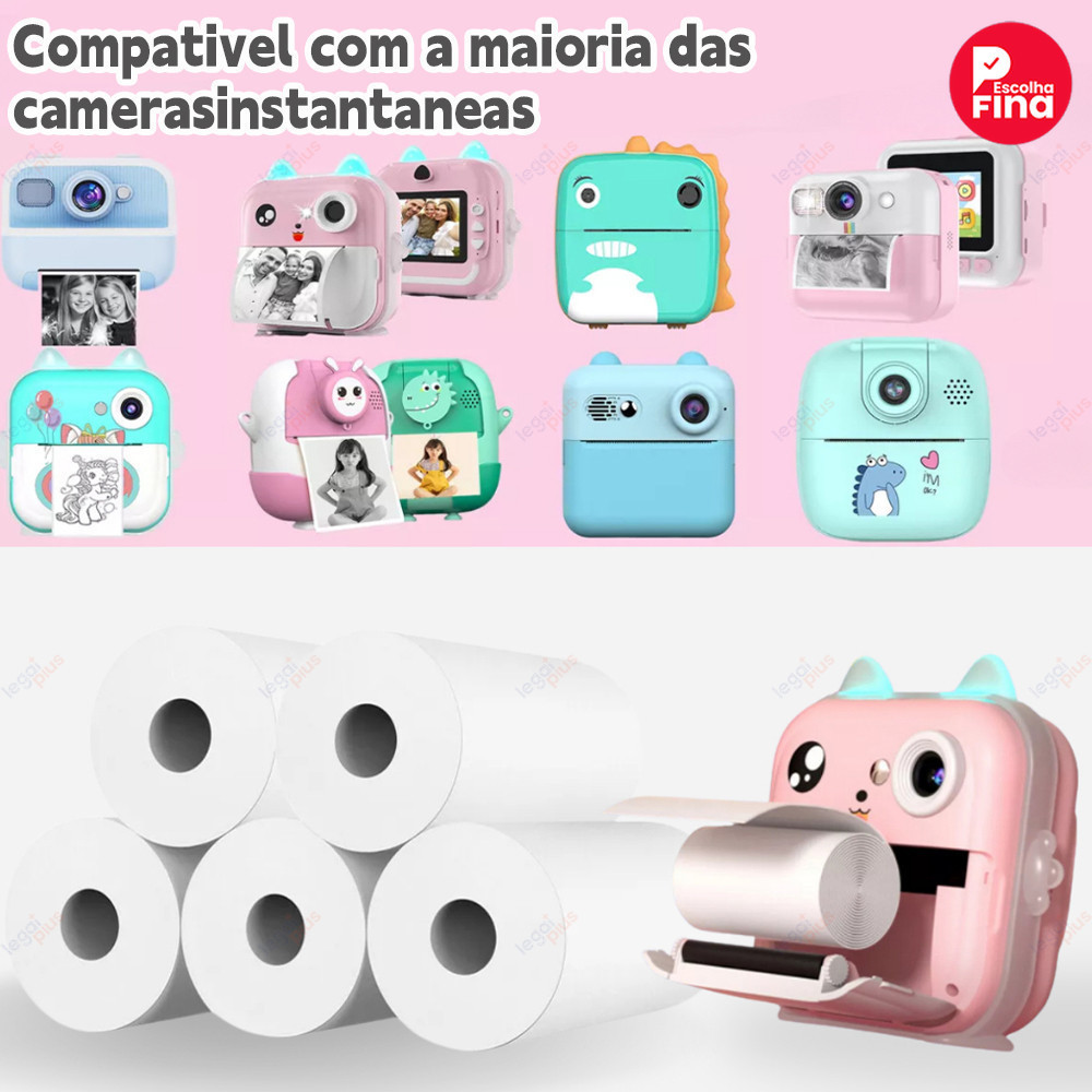Kit 30 Rolos Refil Papel Câmera Instantânea Mini