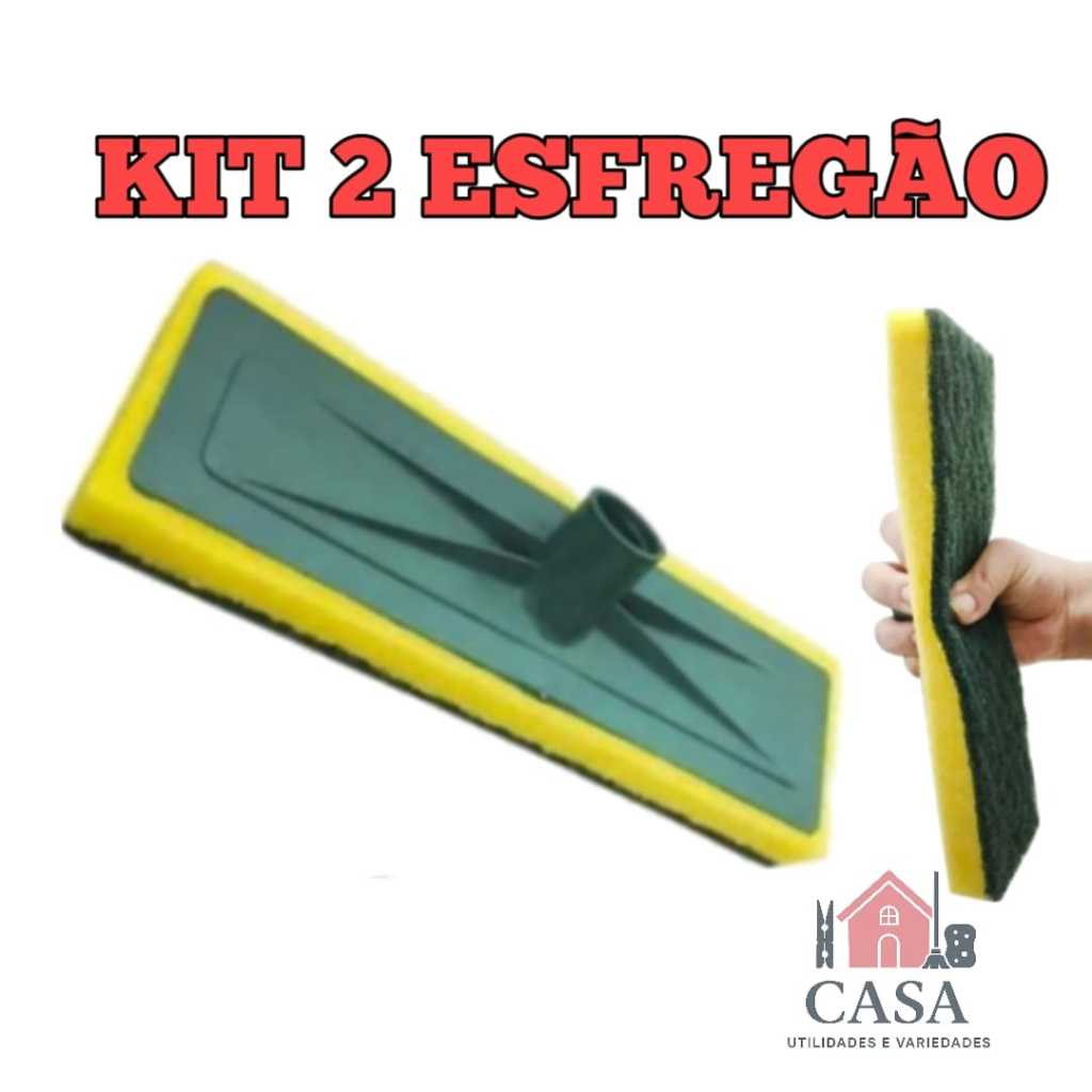 KIT 2 Rodo abrasivo lava azulejo esponja piso casa