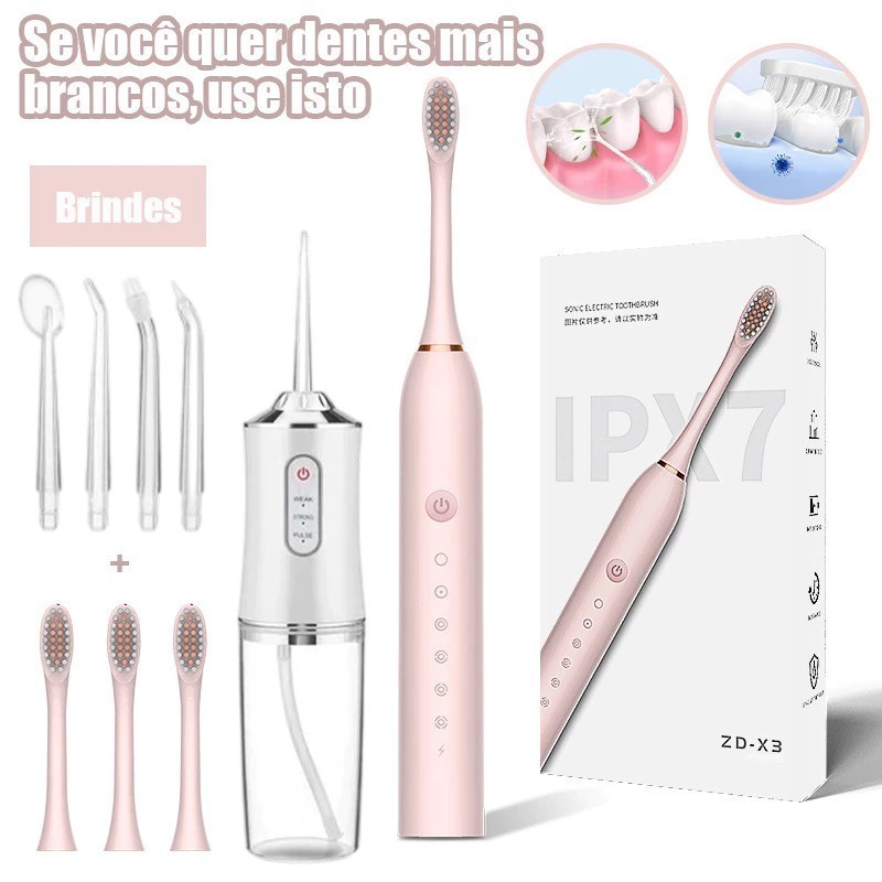 Combo Escova Elétrica e Irrigador Oral Recarregá
