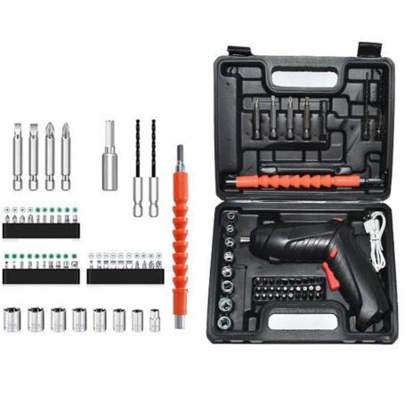 Kit Parafusadeira/Furadeira 48 Peças À Bateria C