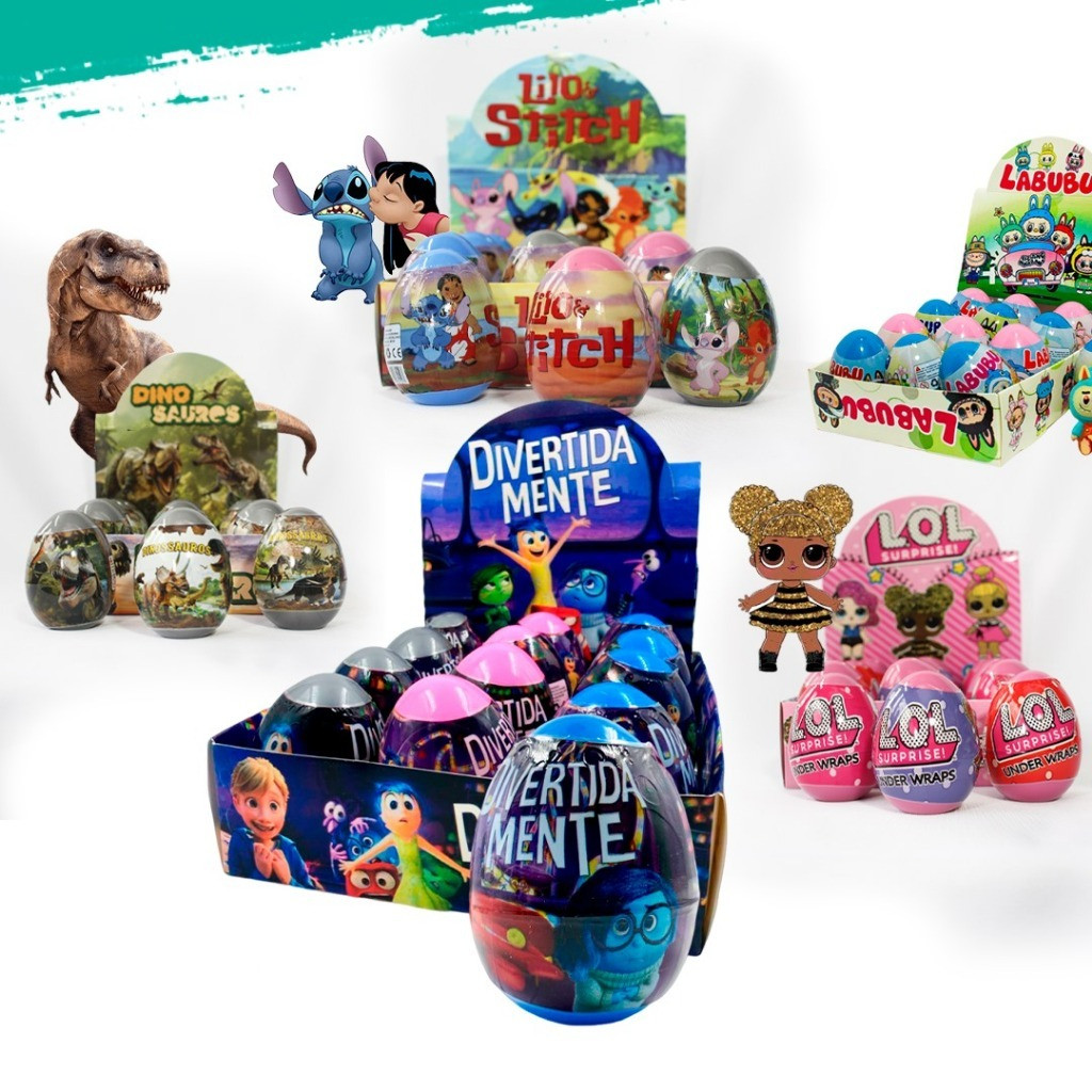 Kit 6 ou 12 Ovos Surpresa com Brinquedos Sortidos 