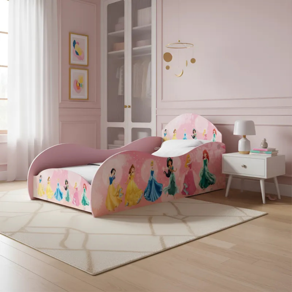 Cama Infantil Rosa Princesas Disney Estrutura Fort