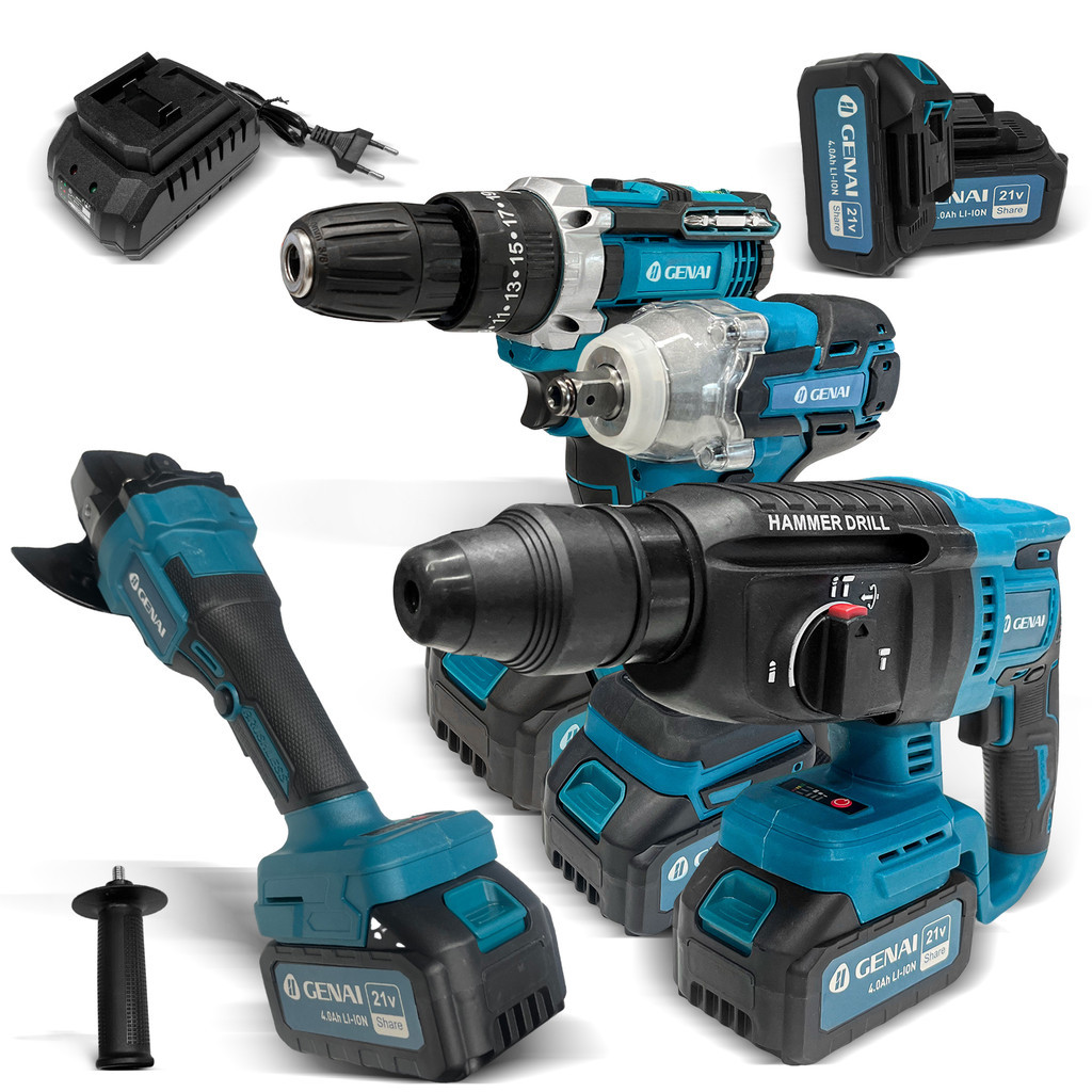 21/68V Kit Martelete Parafusadeira Chave De Impact