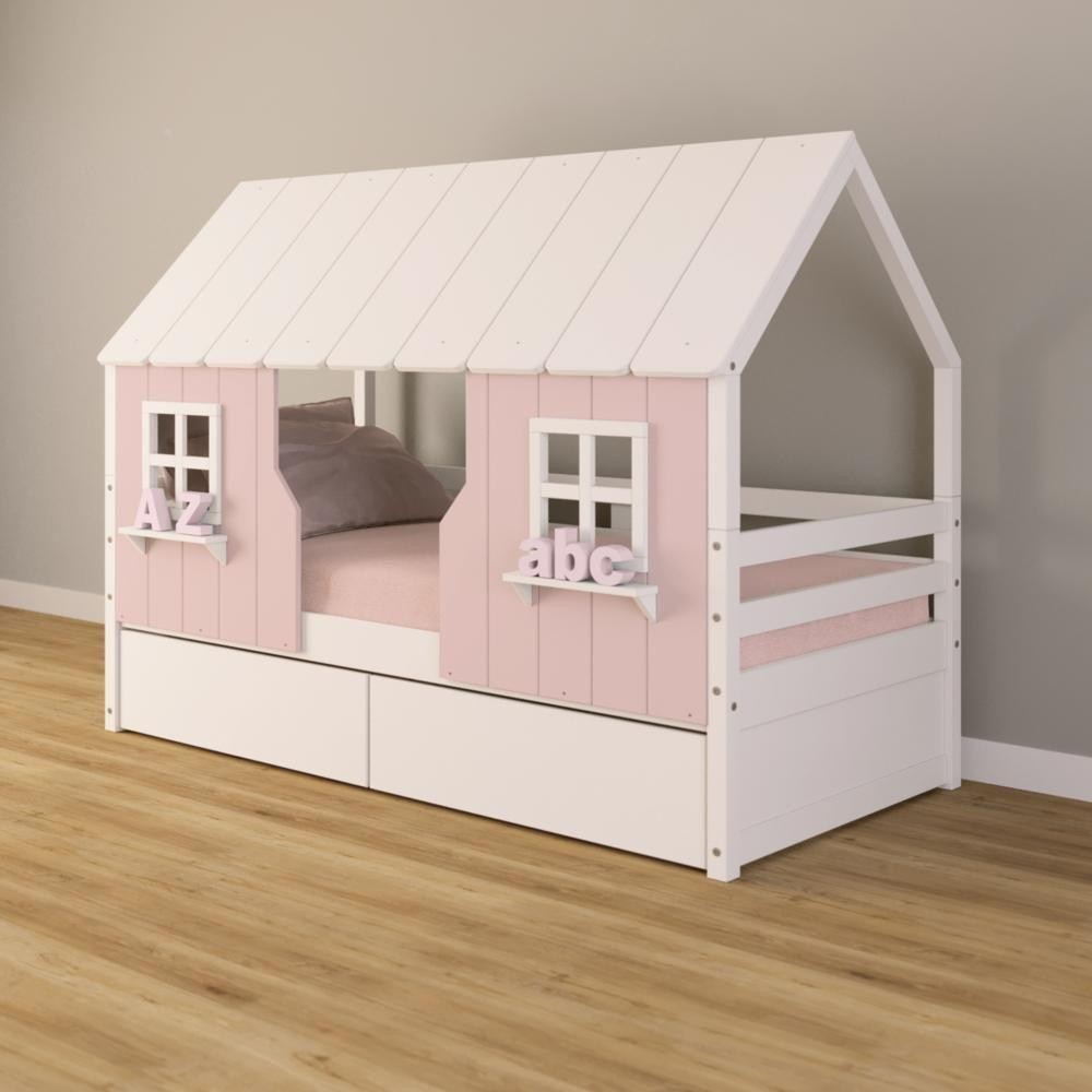 Cama Casinha Encantada Com 02 Gavetas Madeira Maci