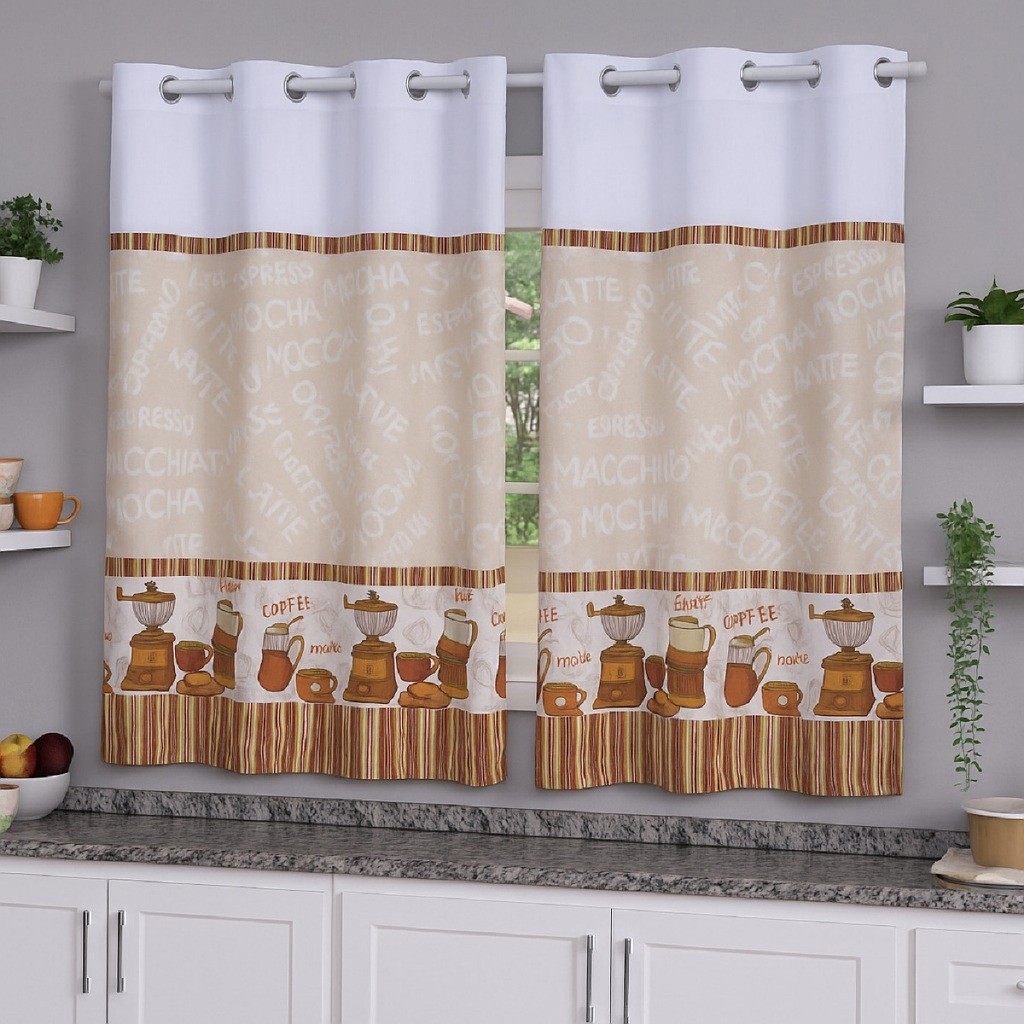 Cortina Oxford Para Cozinha Janela Vitrô 2,00