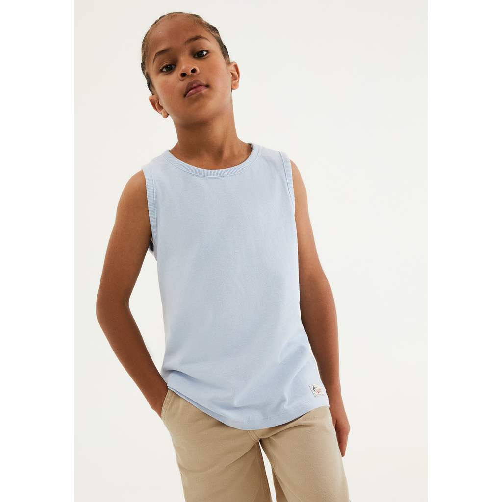 Regata Infantil Menino Básica Com Linho