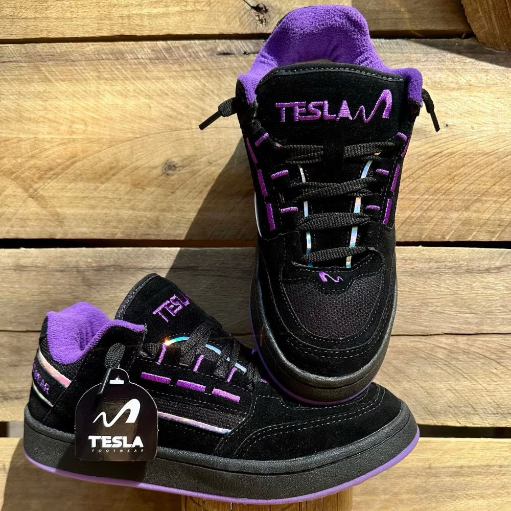 Tenis Tesla Coil Lançamento Preto e Roxo Masculin