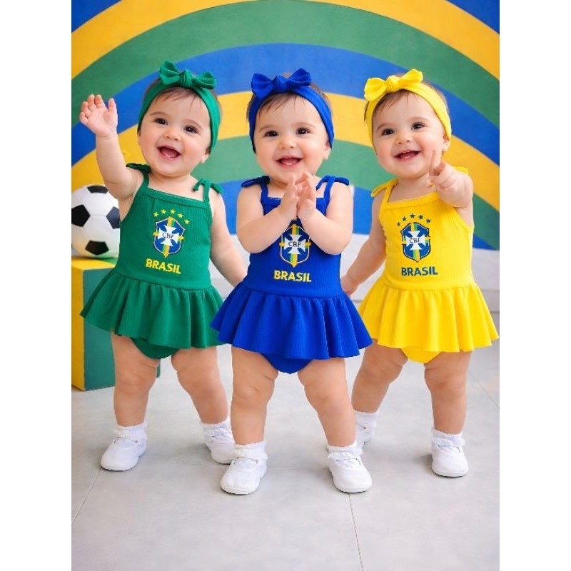 Bory Bebê Brasil com Faixa de Cabelo Roupa Infant