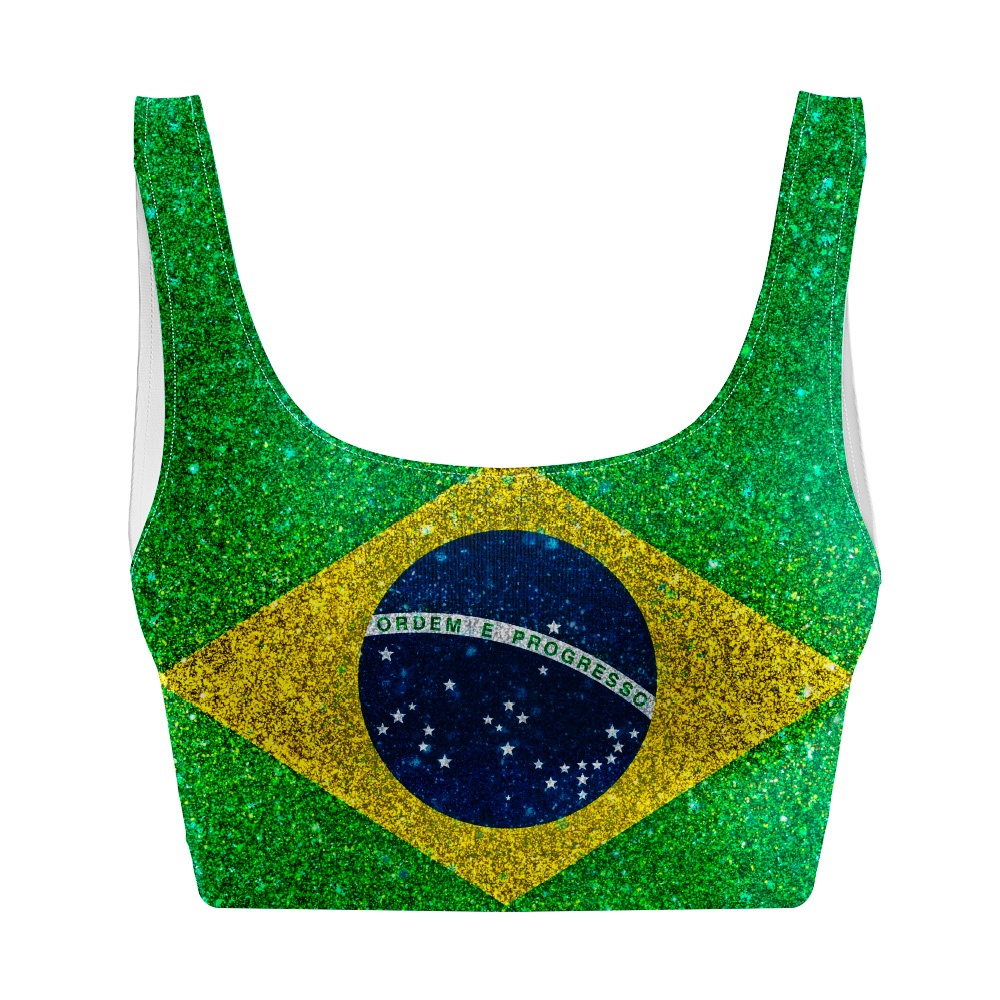 Top Regata Blusinha Cropped Estampas Bandeira Do B