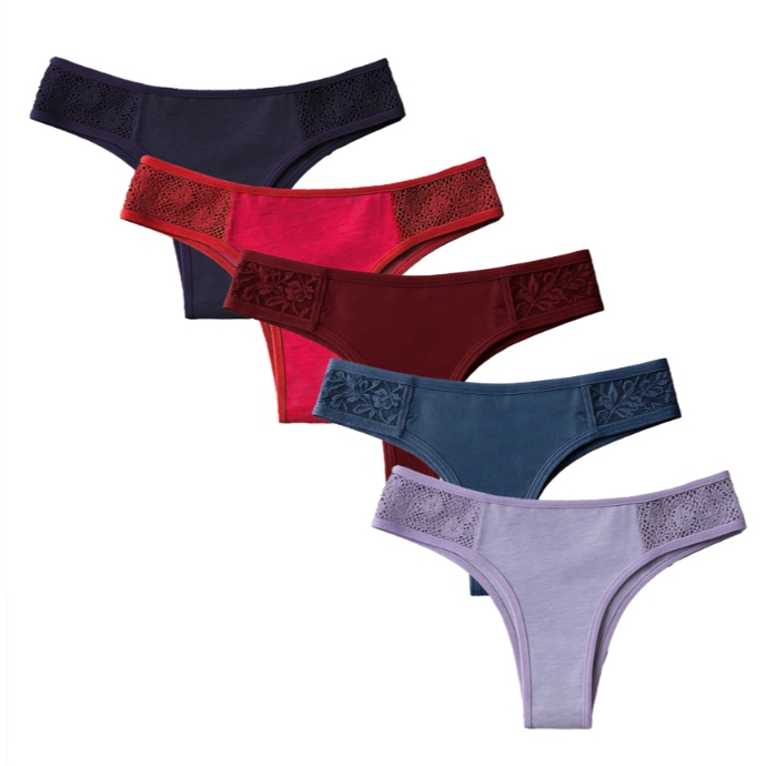 Kit 10 Calcinhas em Algodão com Renda Conforto An