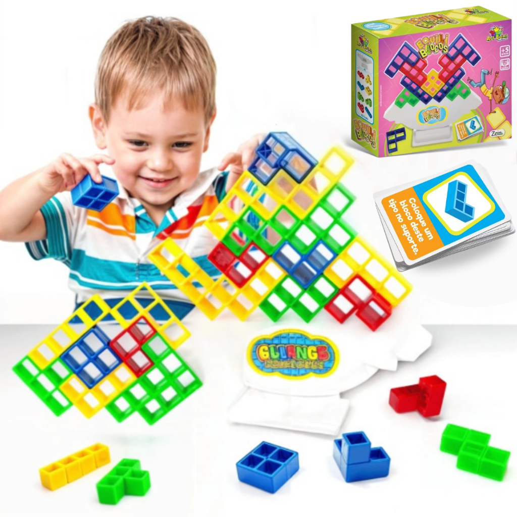 Jogo Equilibrio Tetris Brinquedo Montar Infantil D