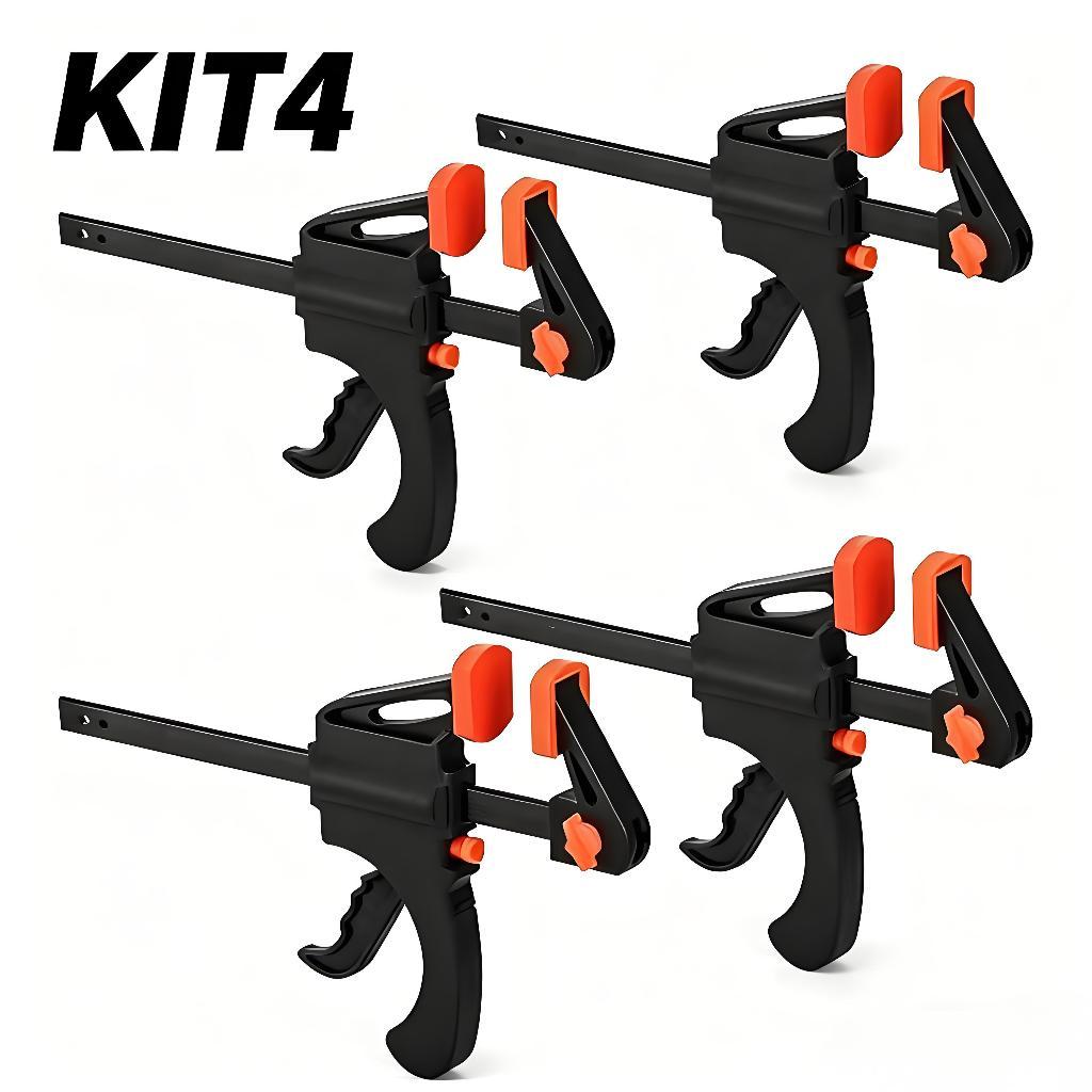 Kit 4 Grampo Sargento Aperto Rapido Universal 4 po