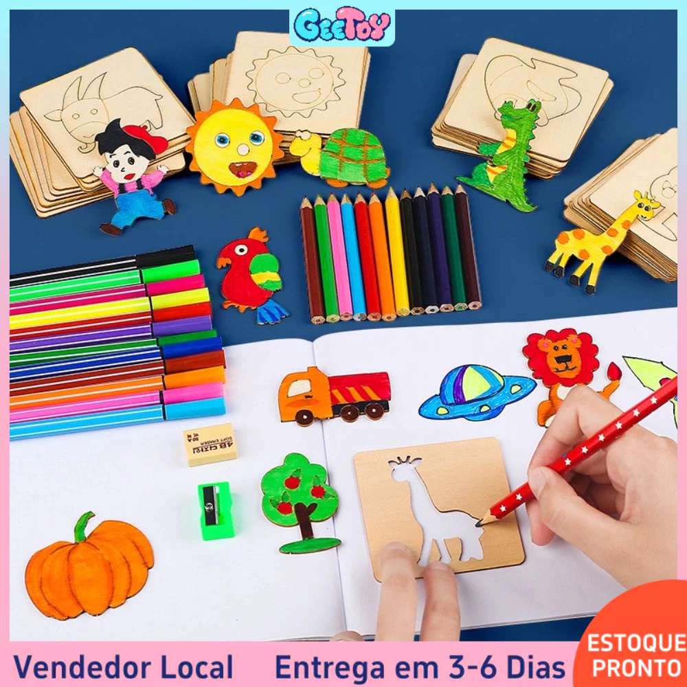 20 Peças de Brinquedos de Desenho Montessori R