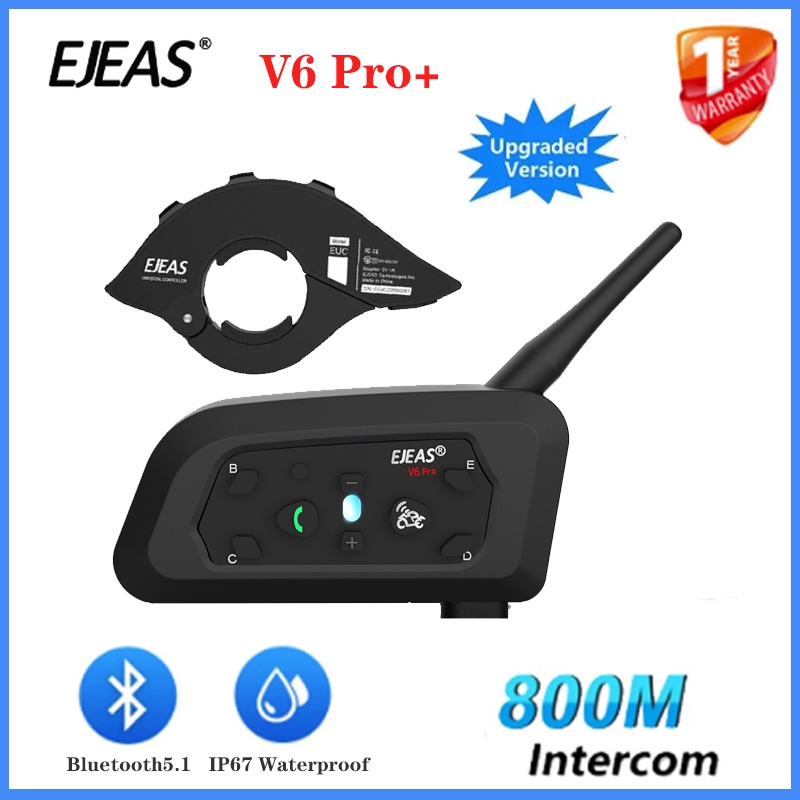 EJEAS Tipo C V6 Pro + Fone De Ouvido Intercomunica