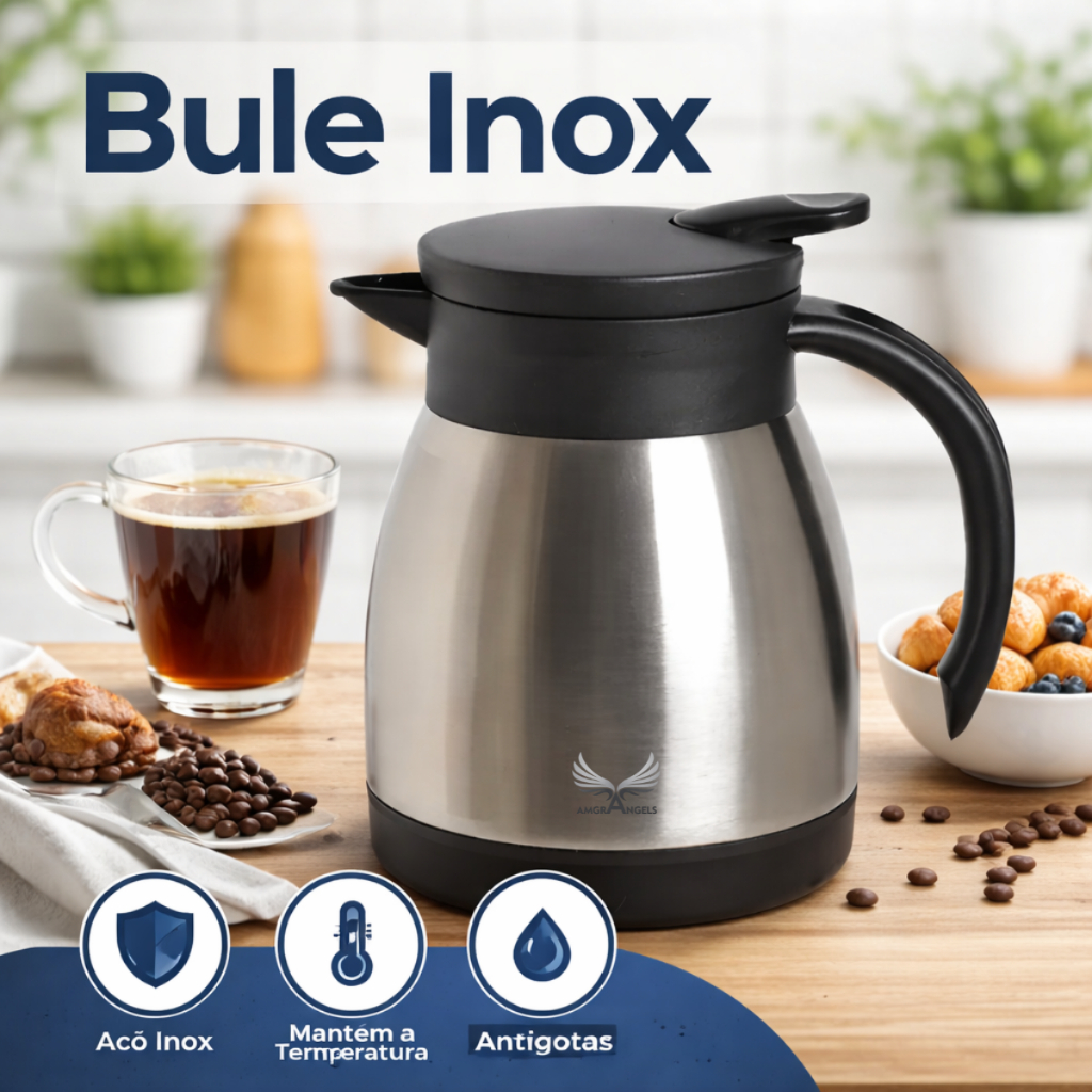 Bule Inox Para Chá Café Água Garrafa Térmica 5