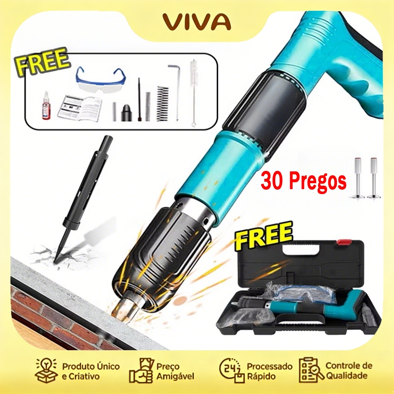 Kit Pistola de Fixação Finca Pino Ação Direta 