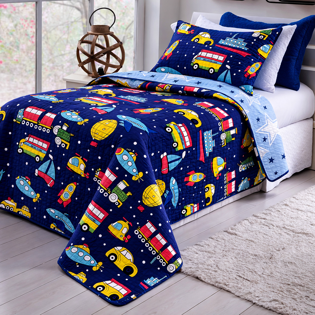 Kit Cobre Leito Infantil Dupla Face Colcha Solteir