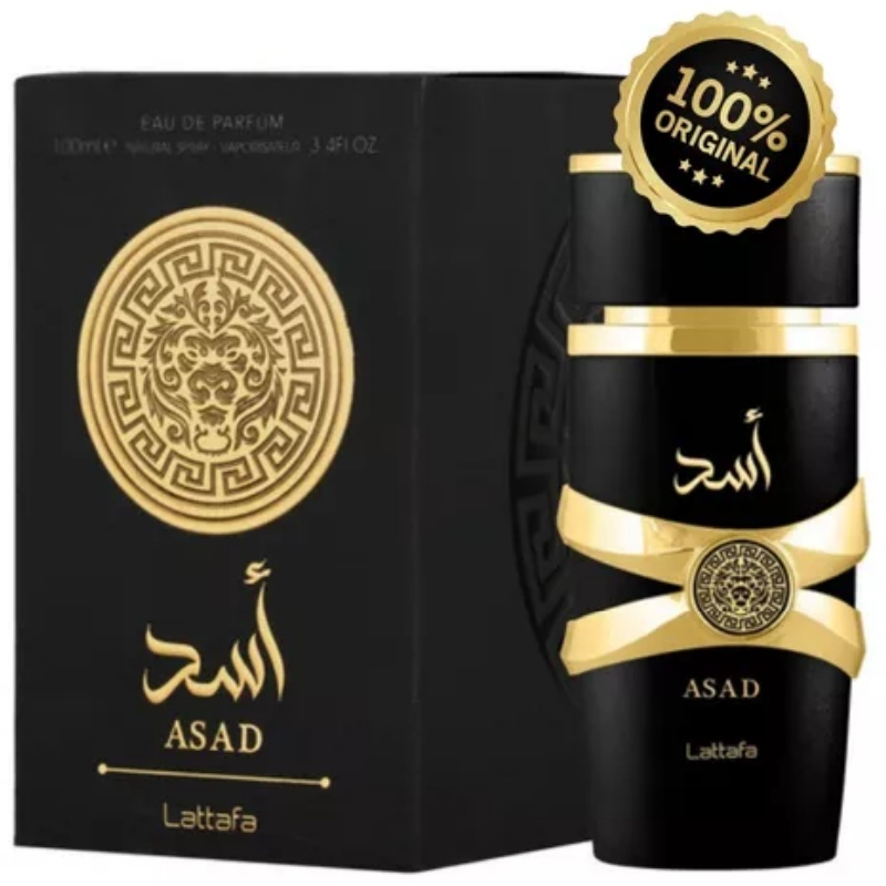 Perfume Árabe Asad Lattafa Preto Masculino Intens