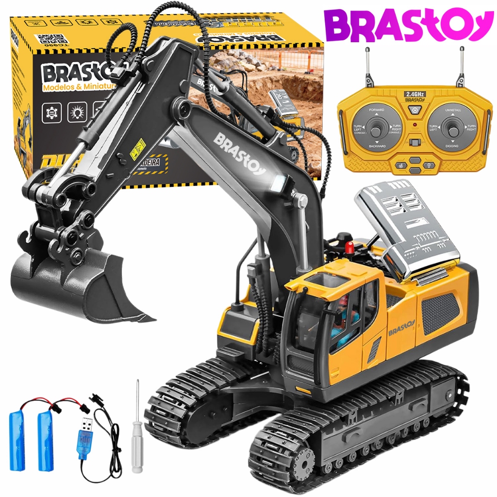 Brastoy Brinquedo Máquina Escavadeira Recarregáv