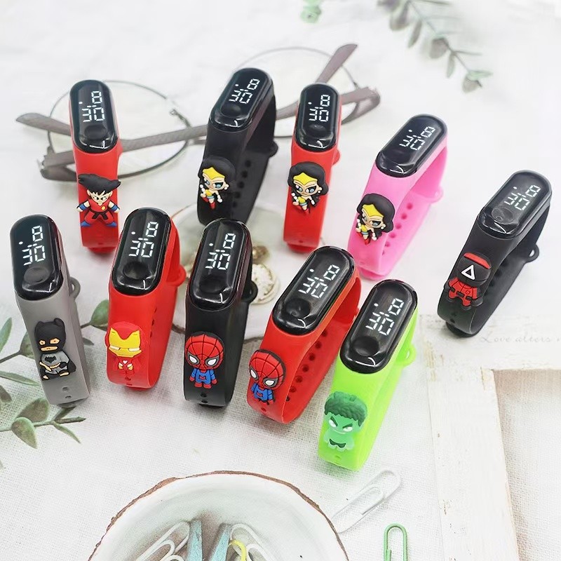 Moda LED Pulseira Relógio Crianças Dos Desenhos 