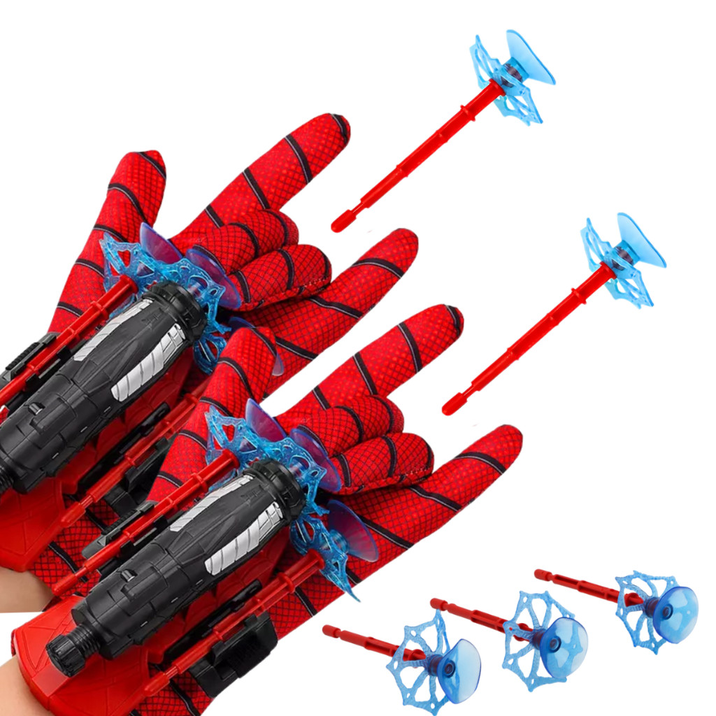 Kit Luva Homem-Aranha Lança Teia Spider Brinquedo