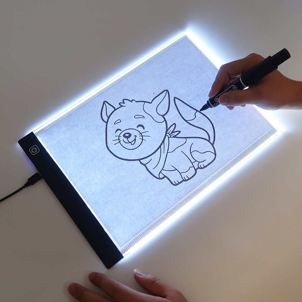 Mesa De Led Luz Branco Desenho Transposição A4 P
