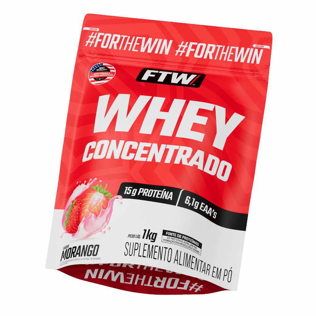 FTW Whey Protein Concentrado 1kg Refil  15g de Pro