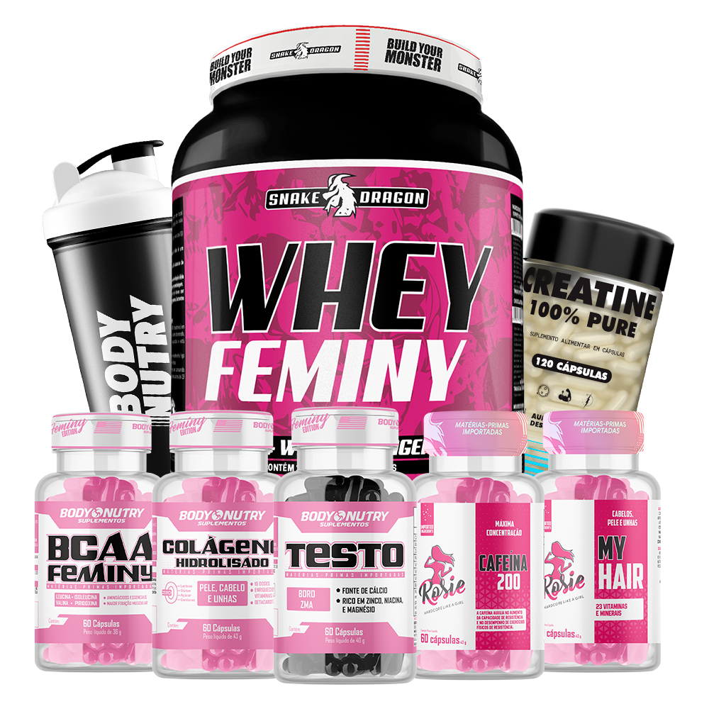 Kit Feminino – Whey Protein 907g + Creatina 