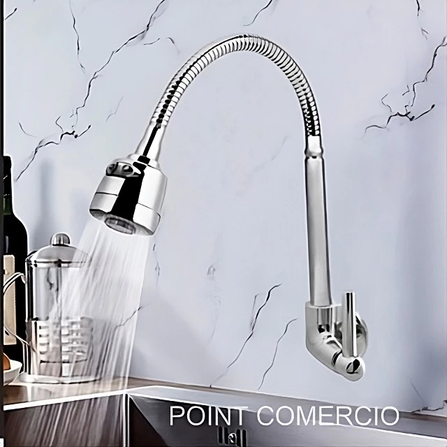 Torneira de Cozinha Gourmet Metal Parede ou Bancad
