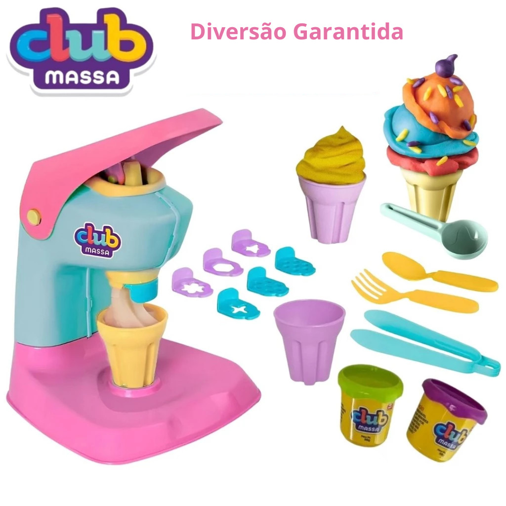 Brinquedo Máquina de Sorvete Infantil c/ Massinha