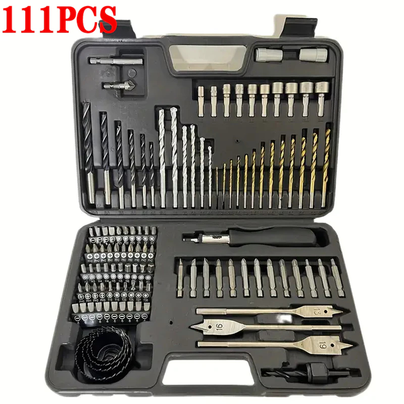 Kit Jogo Ferramentas 111 pcs Brocas Bits Pontas So