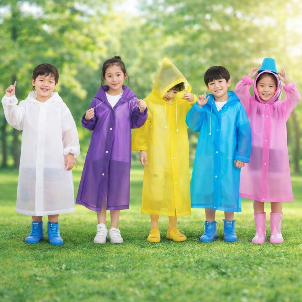 Capa De Chuva Infantil Com Capuz Impermeável R