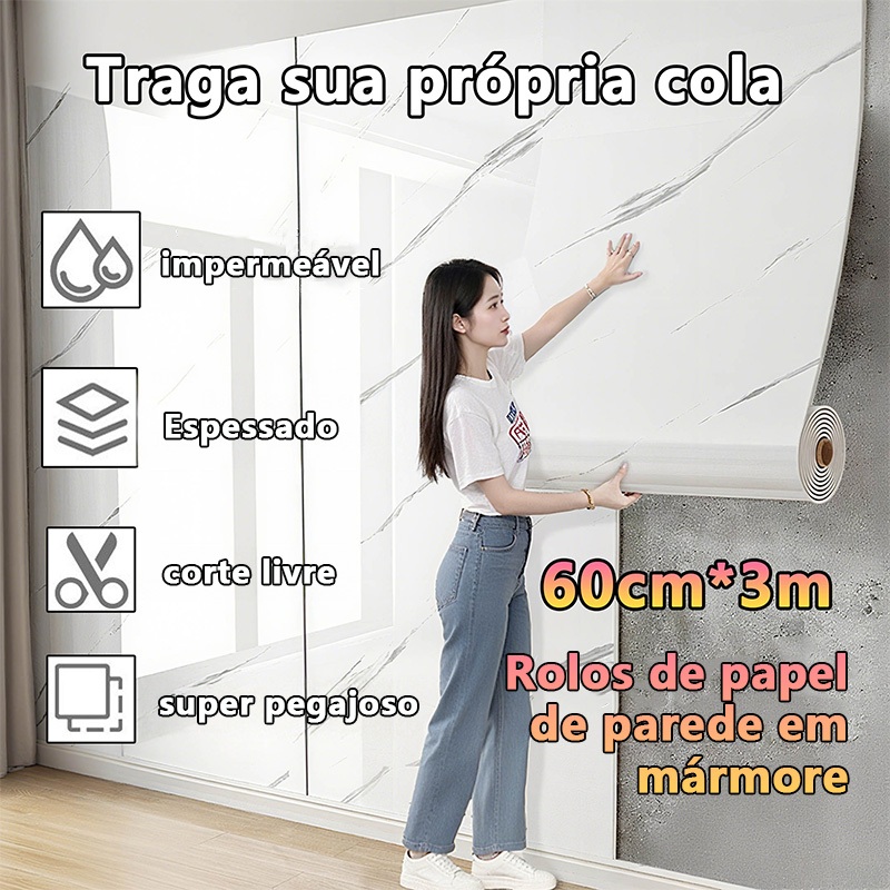 Papel Parede 3Mx60cmx2.5mm/1.8 Autocolante Madeira