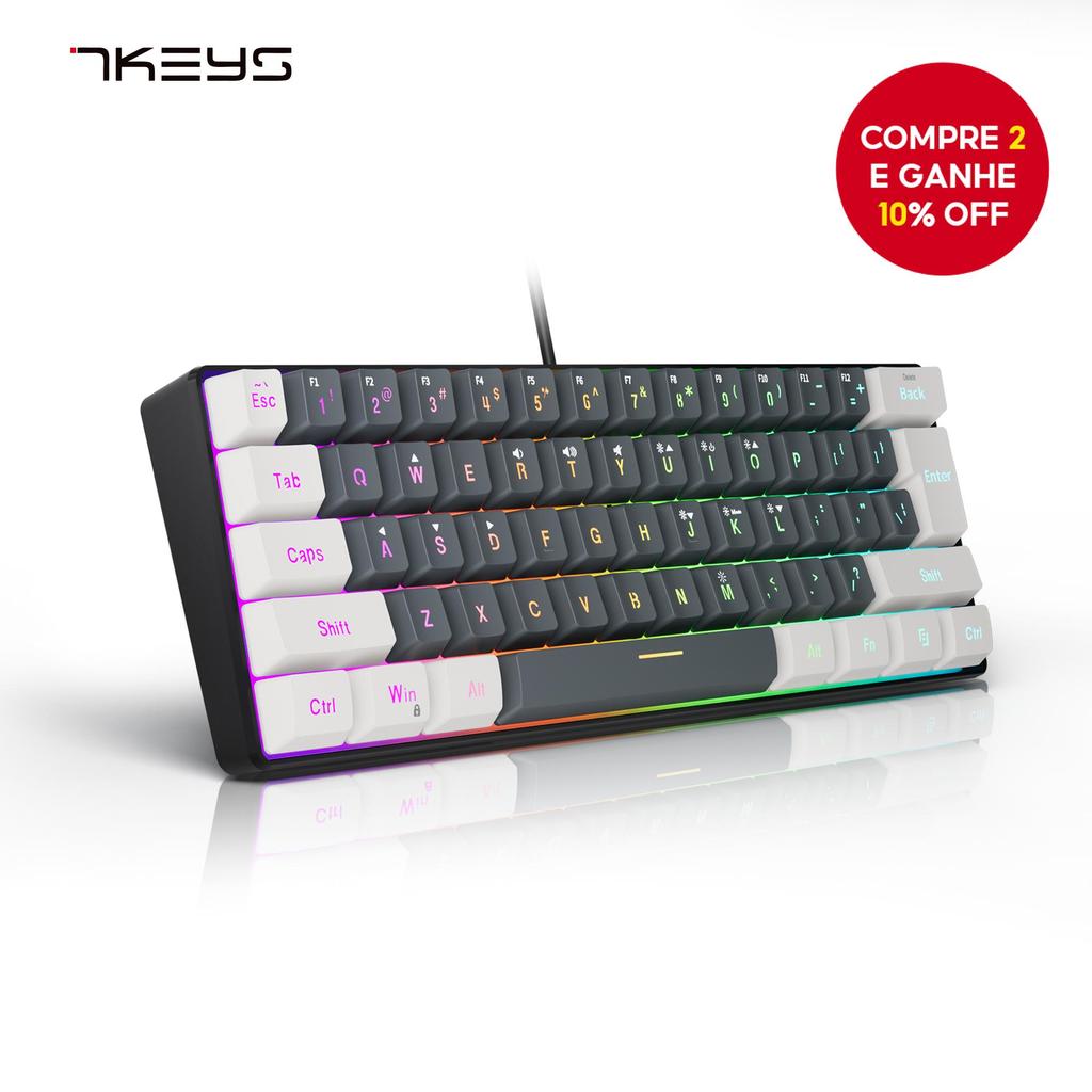 Teclado Pequeno Para Jogos Mecânico Com Fio 61 Te