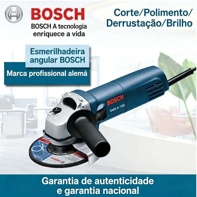 Bosch esmerilhadeira lixadeira 220v/127V GWS6-100 