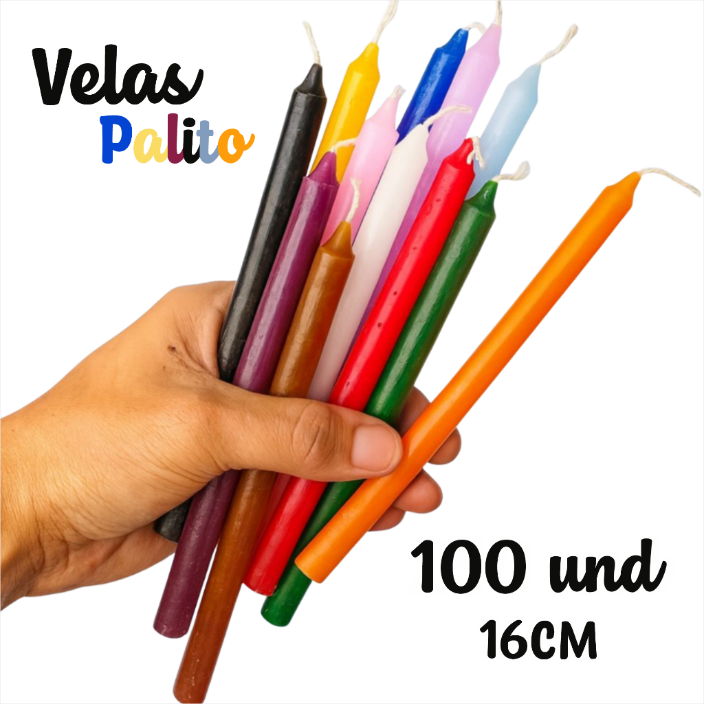 Kit Atacado 100 Und Velas Palito 16cm – Esco