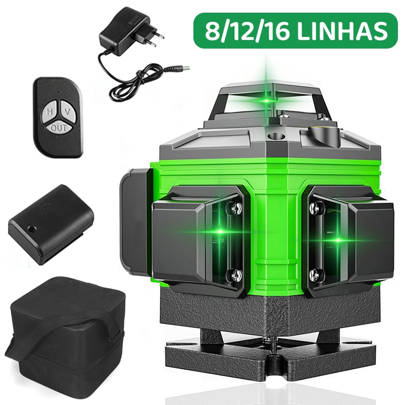 Laser Verde Nível 8/12/16 Linhas 360 ° Nivelador