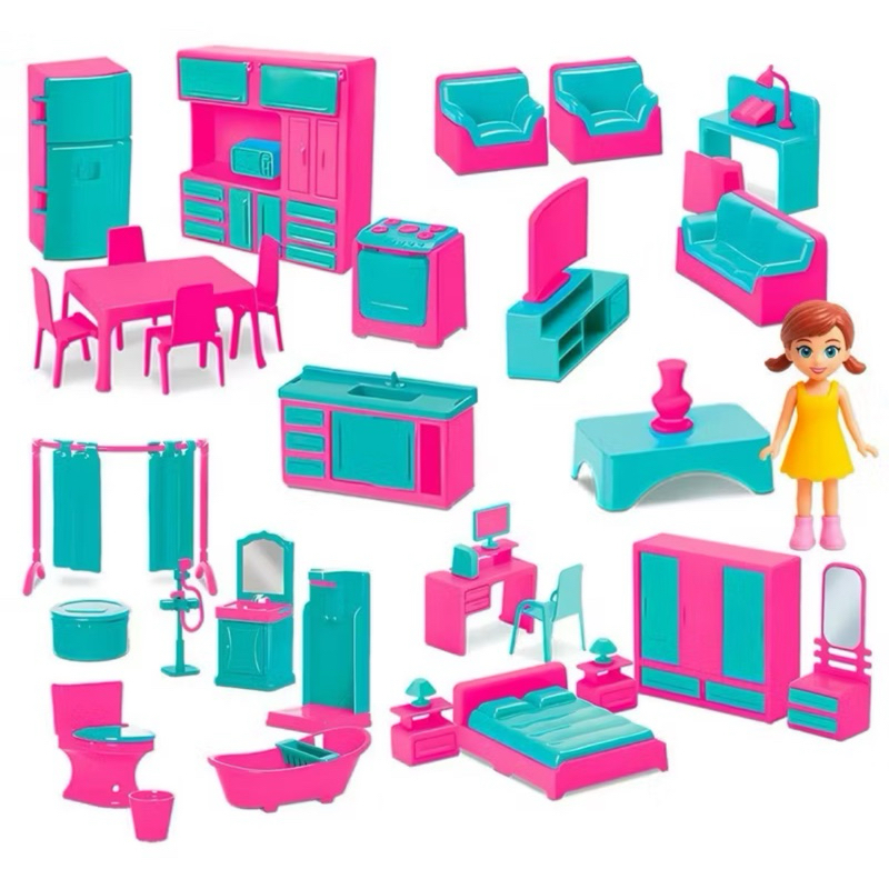Casa Completa da Judy Polly Com Boneca, Banheiro, 