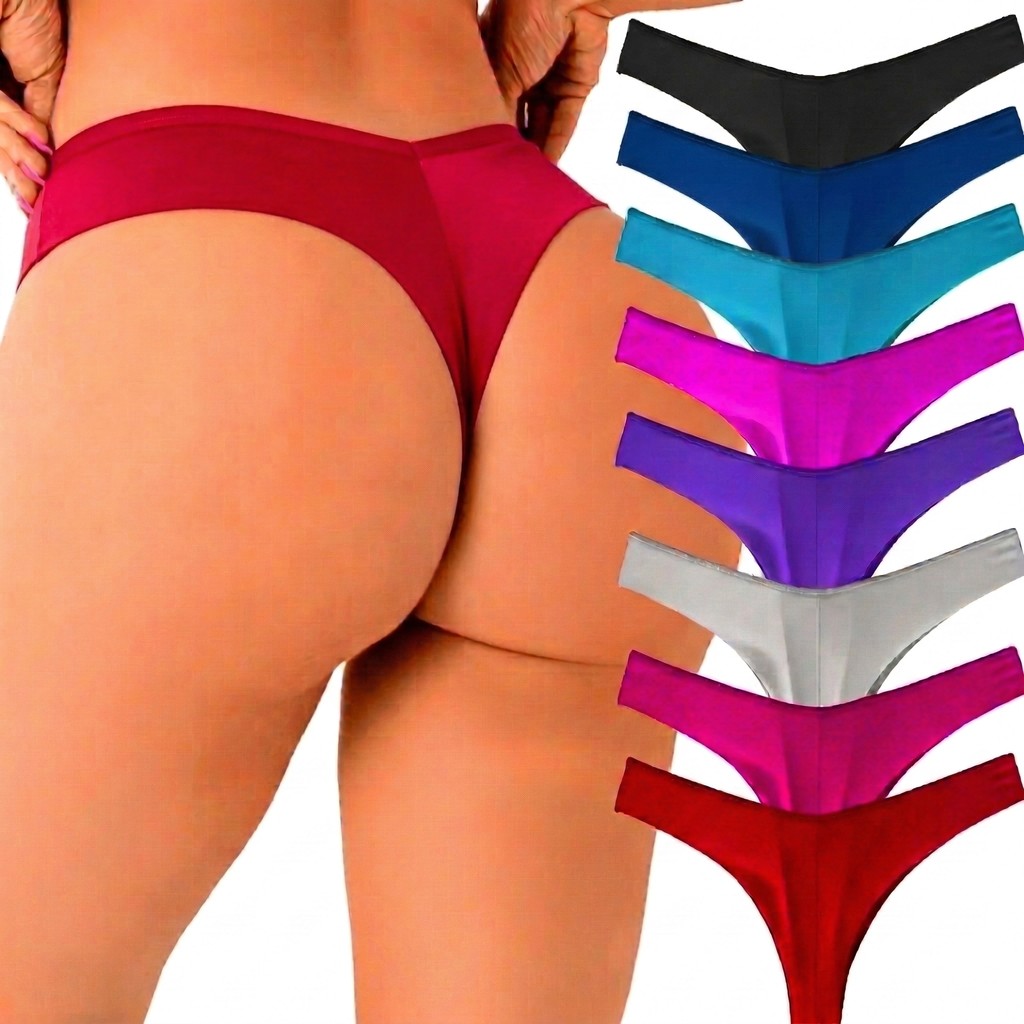 Kit 5 Calcinha Fio Duplo Levanta Bumbum Forro 100%