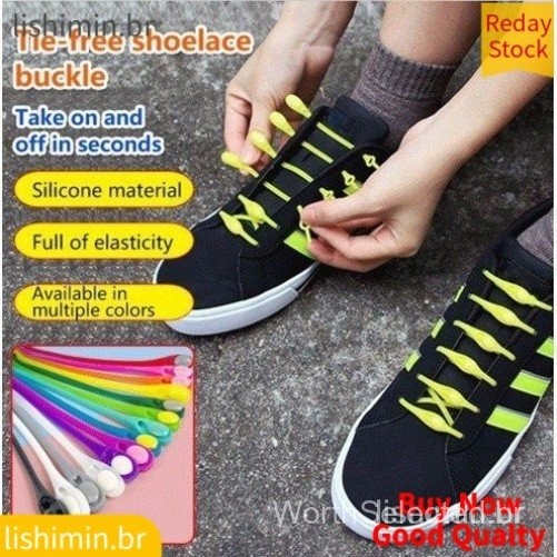 12 Unid . Cadarços Elásticos De Silicone Moda Un
