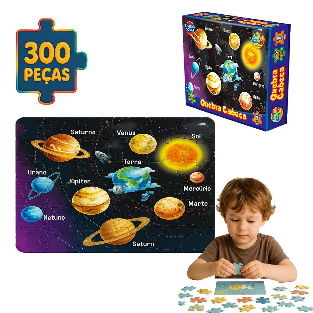 Quebra Cabeça Jogo Sistema Solar 300pçs Educativ