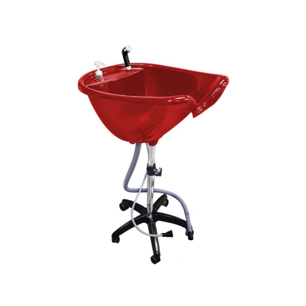 Lavatório Portátil Vermelho Com Pé Fixo Para Ca