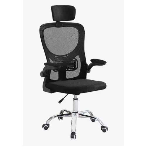Cadeira Escritório Apoio Cabeça E Lombar Preta B