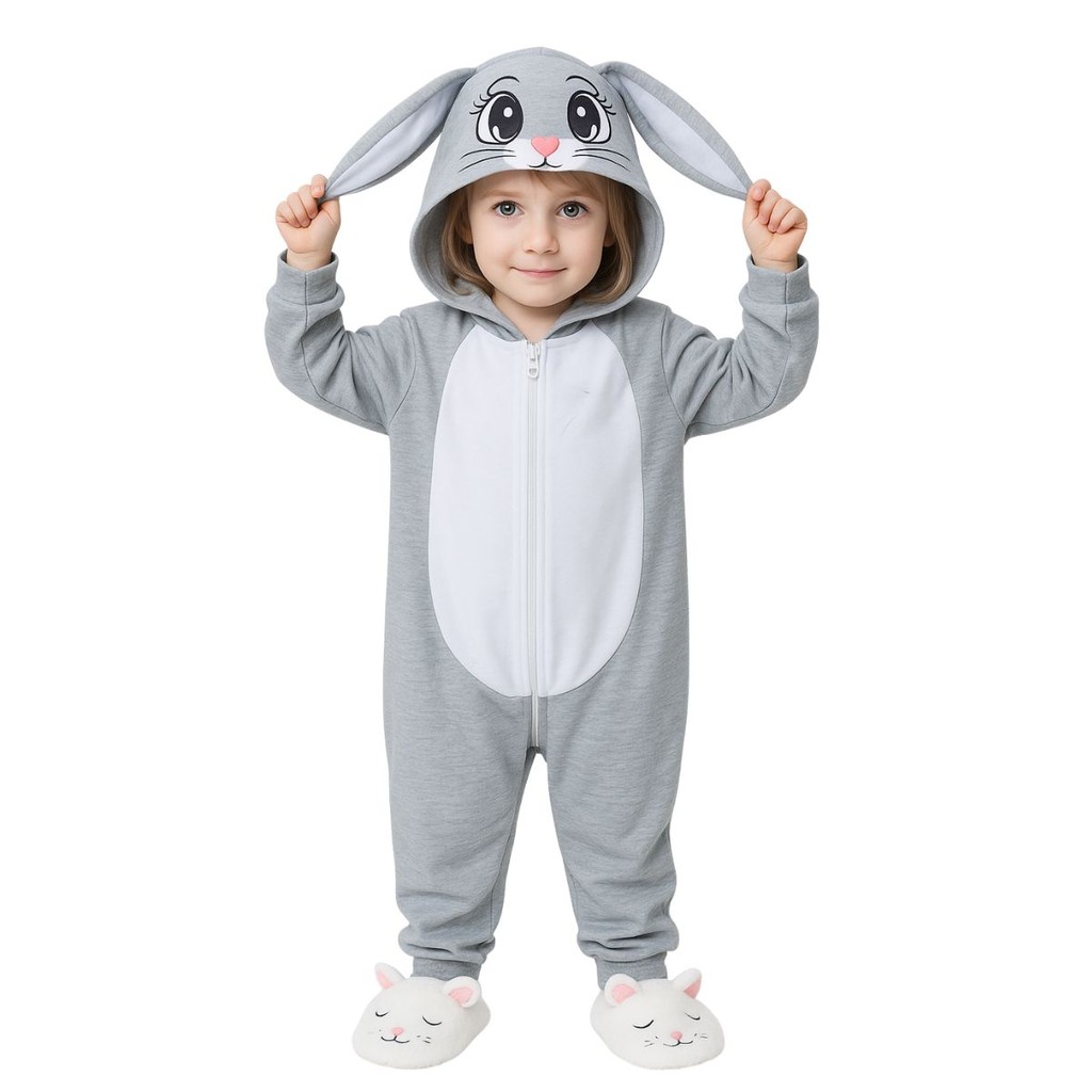 Pijama Infantil Macacão Kigurumi Fantasia Coelho 
