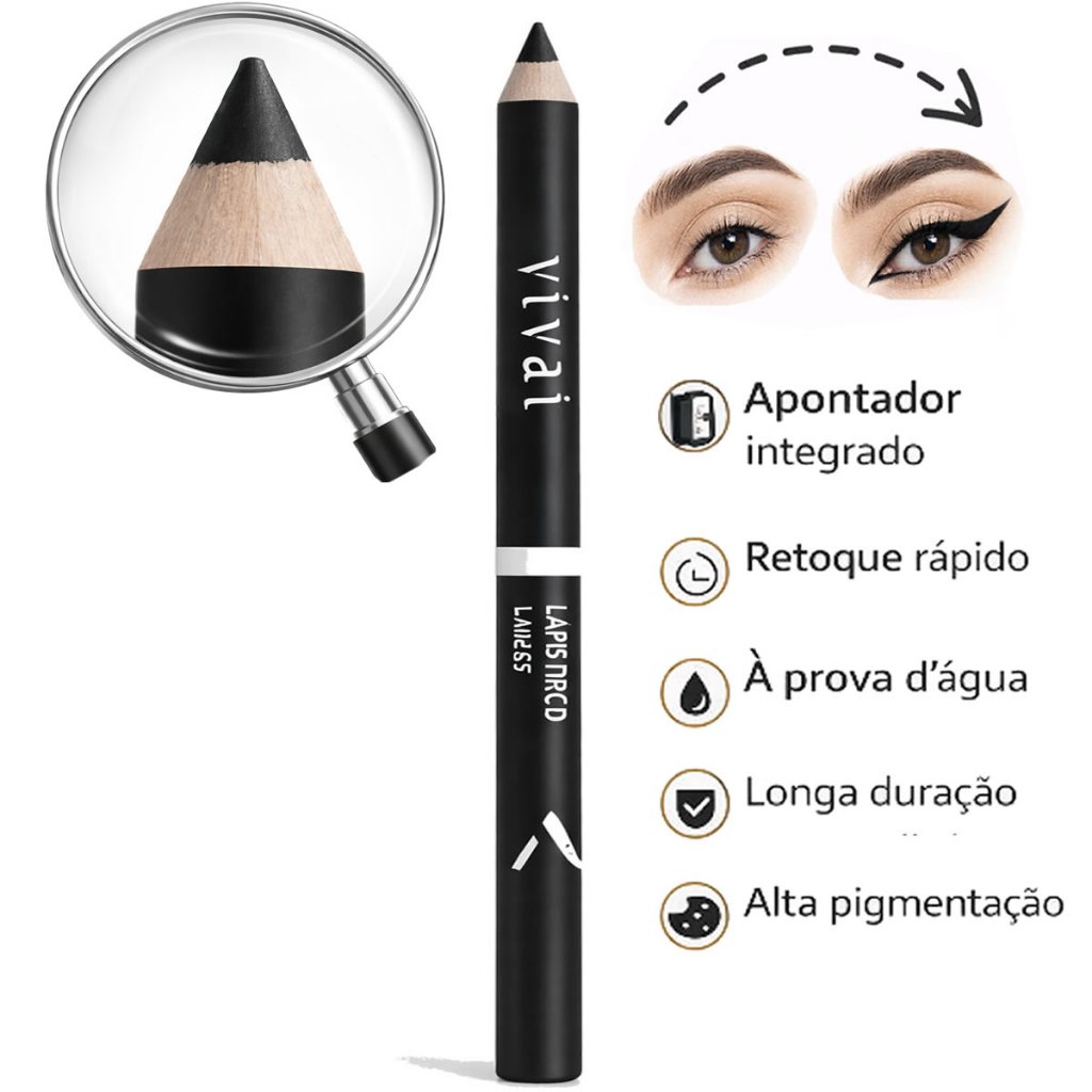 Lápis de Olho e Sobrancelha Vivai C/ Apontador &#