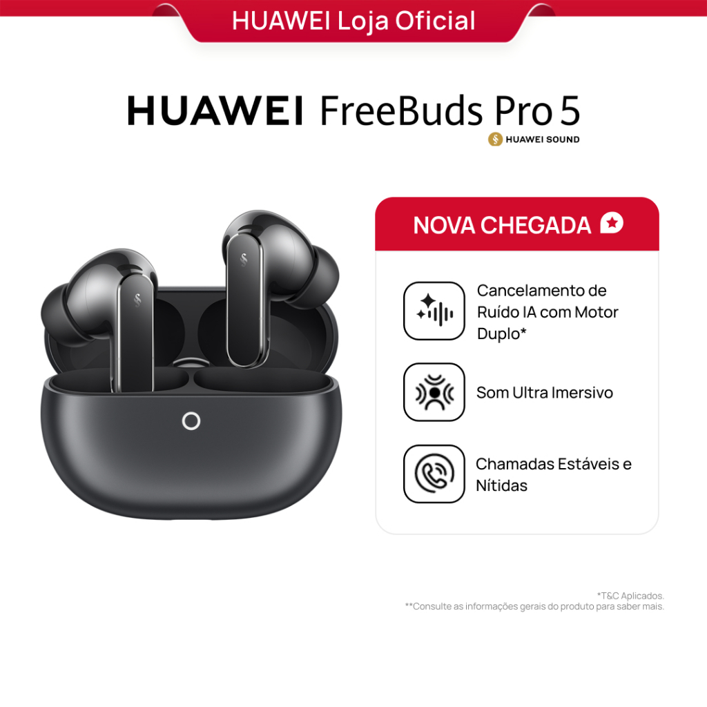 HUAWEI FreeBuds Pro 5  | Fone de Ouvido Bluetooth 