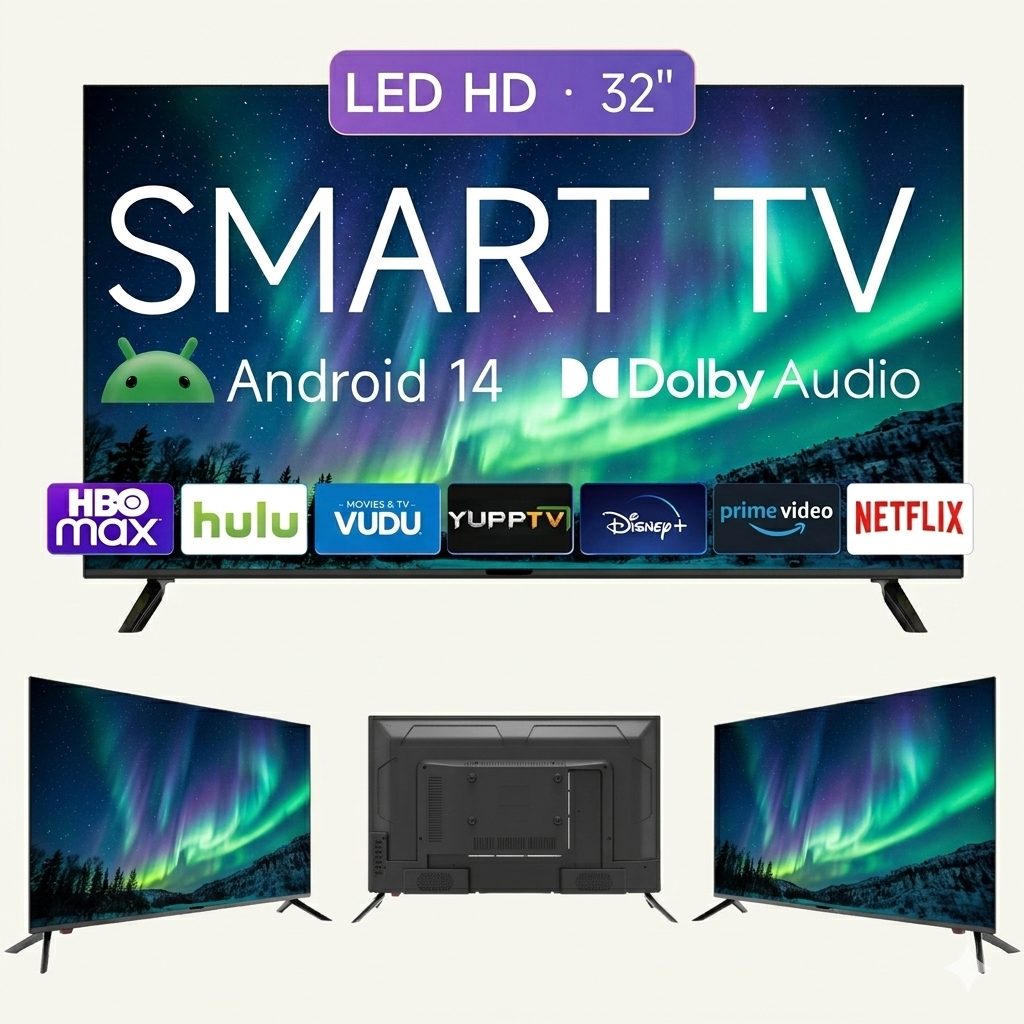 Smart TV 32 LED HD Android 14 Wi-Fi Integrado Bivo